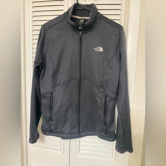 The North Face-Women’s Charcoal Gray Softshell Jacket W/Fuzzy Interior-LARGE - Picture 1 of 5